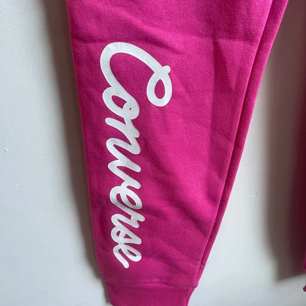 Converse NWT Girls Sweatpants Joggers Hot Pink Casual Comfy Size Large